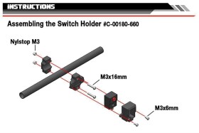 Team Corally Switch Holder Torox 135 180 Switch Tube 12mm 1 Set / C-00180-660