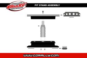 Team Corally Car Stand Aluminium Black 1 Set / C-16320