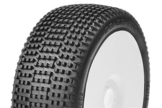 Captic Racing ZONDA XTR 1/8 Buggy Tires Mounted CR-4 (Super Soft) Racing Compound White Rims 1 Pair / CT-15003-4-W