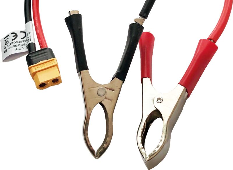Robbe Modellsport ISDT Ladekabel XT-60 Buchse auf Krokodilklemmen 12AWG 1m / 46267