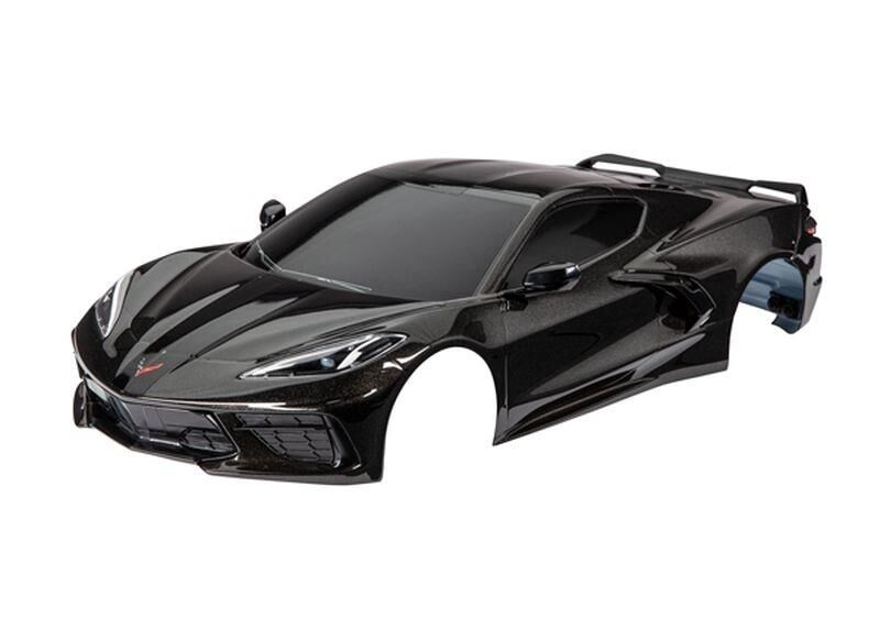 TRAXXAS Karo Chevy Corvette Stingray schwarz lackiert inkl Aufkleber / TRX9311A