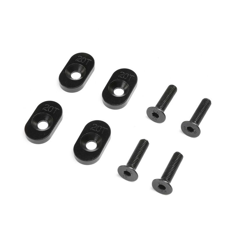 LOSI Ersatzteil EngineMountInsert & Screws 20T, Black(4): DBXL 2.0 / LOS232138