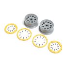 LOSI Ersatzteil Wheels, Silver, Yellow Beadlock (2): DBXL 2.0 / LOS45036