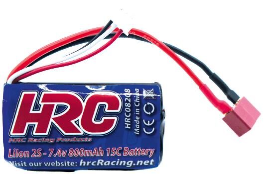 HRC Racing Akku Li-Ion 2s 7.4V 800mAh 15C No Case Ultra T (Deans compatible) 55 x 34 x 17mm / HRC08208D