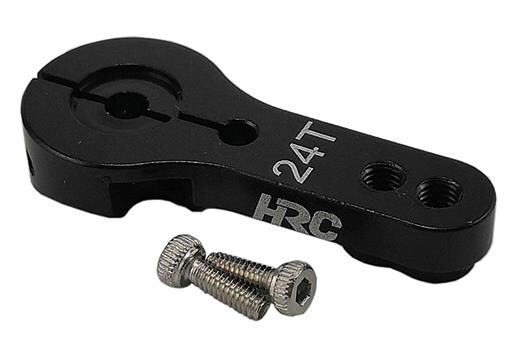 HRC Racing Servohebel Pro Aluminium Clamp Typ einarmig 24Z (Hitec) Schwarz / HRC41102B