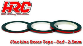 HRC Racing Feines Liniendekor-Klebeband 2.5mm x 15m Rot...