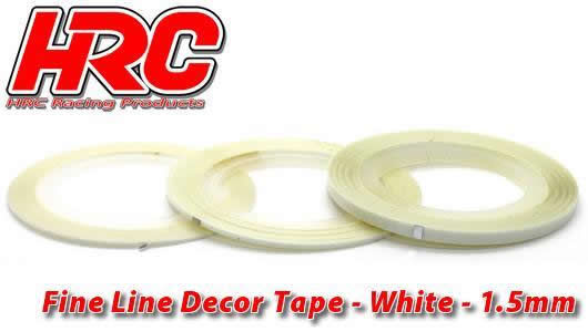 HRC Racing Feines Liniendekor-Klebeband 1.5mm x 15m Weiss (15m) / HRC5061WH15