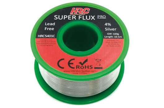 HRC Racing Racing Silber Lötzinn ohne Blei SUPER FLUX PRO 4% Silver 10.5m (G.W. 100g) / HRC5401C