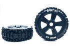 HRC Racing Reifen 1/8 Buggy montiert Schwarz Felgen 17mm Hex Bulldog 6S (2 Stk.) / HRC60816BK6S