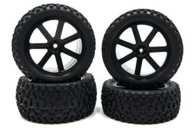 HRC Racing Reifen 1/10 Buggy montiert Schwarz 7-Spoke...