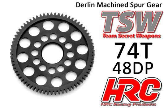 HRC Racing Hauptzahnrad 48DP Low Friction Gefräst Delrin Ultra Light 74Z / HRC74874LW