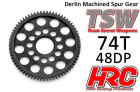 HRC Racing Hauptzahnrad 48DP Low Friction Gefräst Delrin Ultra Light 74Z / HRC74874LW