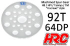 HRC Racing Hauptzahnrad 64DP Low Friction Gefräst Delrin HPI/HB/Tamiya Style 92Z / HRC76492P