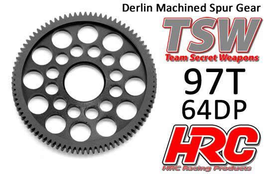 HRC Racing Hauptzahnrad 64DP Low Friction Gefräst Delrin Ultra Light97Z / HRC76497LW