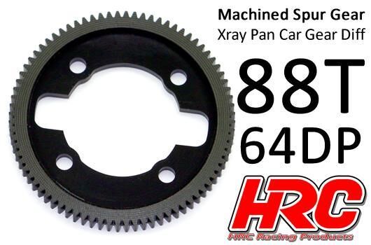 HRC Racing Hauptzahnrad 64DP Low Friction Gefräst Delrin Ultra Light Xray Pan Car 88Z / HRC764X88