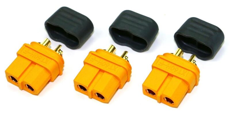 HRC Racing Stecker XT60 mit Kappe weibchen (3 Stk.) Gold / HRC9095PA