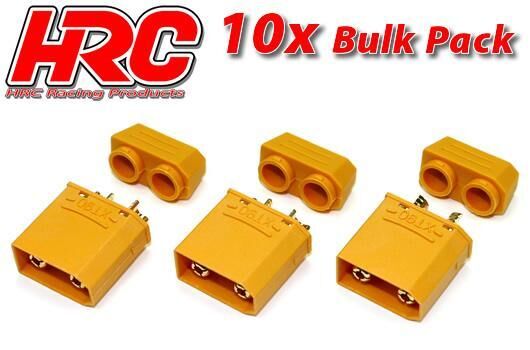 HRC Racing Stecker XT90 mit Kappe männchen (10 Stk.) Gold / HRC9096PB