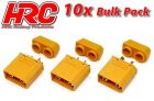 HRC Racing Stecker XT90 mit Kappe männchen (10 Stk.) Gold / HRC9096PB