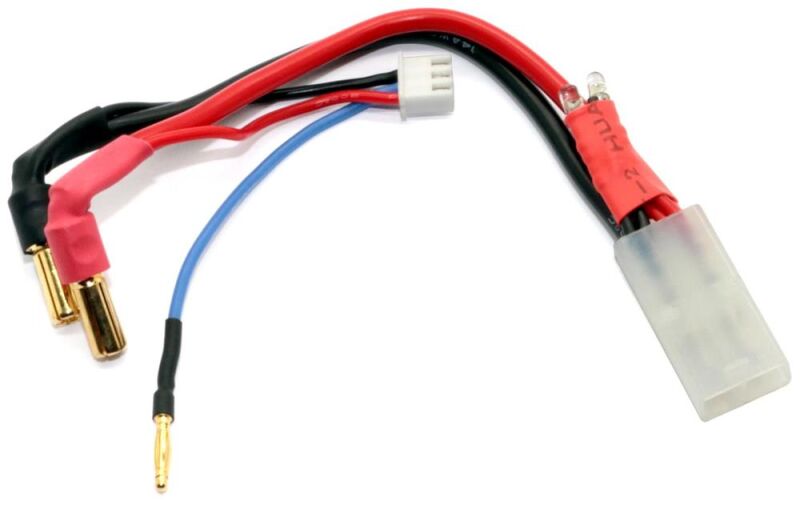 HRC Racing Fahr & Ladekabel 5mm Stecker zu Tamiya & Balancer Stecker mit Polarity Check LED Gold / HRC9152SL