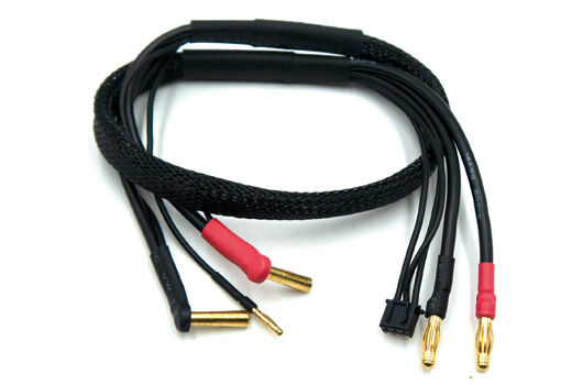 HRC Racing Ladekabel 4mm Bullet zu 4mm & JST Balancer Stecker für Hardcase Akku 50cm WRAP Type Gold / HRC9157P