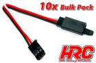 HRC Racing Servo Verlängerungs Kabel mit Clip Männchen/Weibchen -(FUT) 10cm Länge BULK 10 Stk. / HRC9230CLB