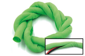 HRC Racing Kabel Gewebeschutzschlauch WRAP Super weich grün 13mm für 8~16 AWG Kabel (1m) / HRC9501PCG