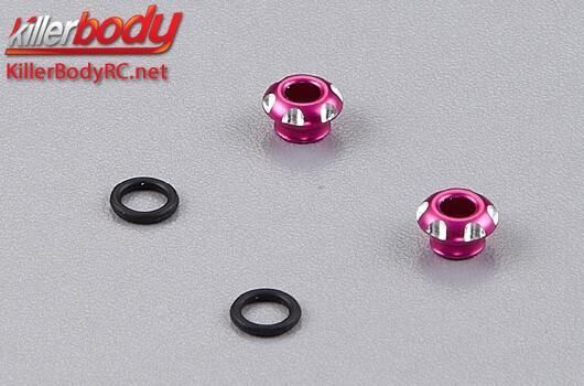 KillerBody Karrosserieteile Multi Scale Accessory CNC Aluminium LED Lichthalter für 3mm LED Pink (2 Stk.) / KBD48119PK