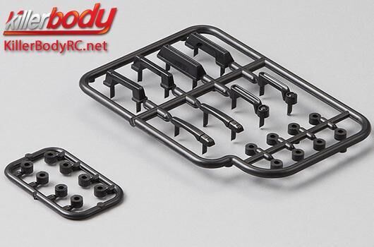 KillerBody Karrosserieteile 1/10 Zubehör Scale Türgriffe aus Plastik Schwarz / KBD48236