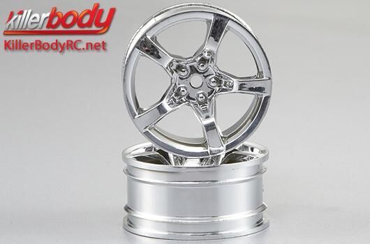 KillerBody Felgen 1/10 Touring Scale 12mm Hex 5-Spoke 3mm offset Silber (4 Stk.) / KBD48264