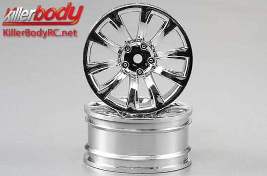 KillerBody Felgen 1/10 Touring Scale 12mm Hex 10-Spoke 3mm offset Silber (4 Stk.) / KBD48265
