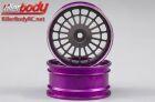 KillerBody Felgen 1/10 Touring Scale 12mm Hex CNC Aluminium Lancia Delta HF Integrale Schwarz / Purple (2 Stk.) / KBD48295SIGY