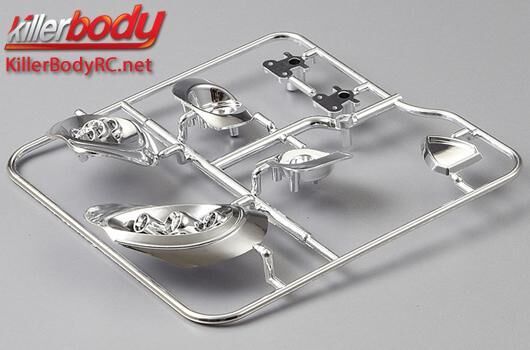 KillerBody Karrosserieteile 1/10 Touring / Drift Scale Chrome Plastik Teile Satz für Alfa Romeo TZ3 Corsa / KBD48303