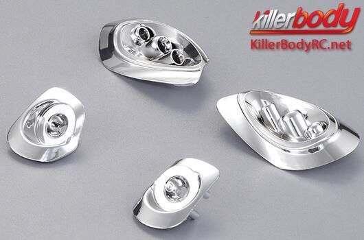 KillerBody Karrosserieteile 1/10 Touring / Drift Scale Chrome Scheinwerferträger für Alfa Romeo TZ3 Corsa / KBD48304