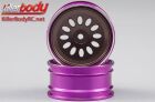 KillerBody Felgen 1/10 Touring Scale 12mm Hex CNC Aluminium Alfa Romeo 2000 GTAm Schwarz / Purple (2 Stk.) / KBD48327SIGY
