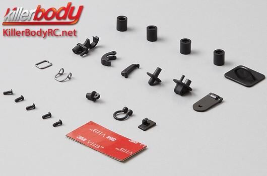 KillerBody Karrosserieteile 1/10 Zubehör Scale Hacken und Ösen Set (Diecast alloy) Schwarz / KBD48361