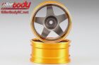 KillerBody Felgen 1/10 Touring Scale 12mm Hex CNC Aluminium Alfa Romeo 75 Turbo Evoluzione Silber / Gold (2 Stk.) / KBD48480SIGY