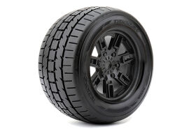 Roapex Trigger Reifen 1:8 Monster Truck montiert auf schwarzer Felge, 17 mm Hex, 0 Offset (2 Stück) / RXR4002-B0
