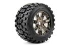 Roapex Reifen 1/8 Monster Truck montiert 0 offset Chrome Schwarz Felgen 17mm Hex Rythm (2 Stk.) / RXR4004-CB0
