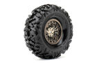Roapex Reifen 1/10 Crawler montiert 1.9 Chrome Schwarz Felgen 12mm Hex Booster (2 Stk.) / RXR6001-CB