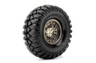 Roapex Hardrock Reifen 1:10 Crawler 1.9 Zoll montiert auf chrom-schwarzer Felge, 12 mm Hex (2 Stück) / RXR6003-CB