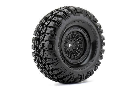 Roapex Reifen 1/10 Crawler montiert 1.9 Schwarz Felgen 12mm Hex Booster (2 Stk.) / RXR6004-B