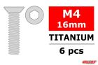 Team Corally Titanschrauben M4 x 16mm Innensechskant Senkkopf 6 St  / C-3022-40-16