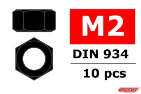 Team Corally Stahl Muttern M2 Schwarz passiviert 10 St /...