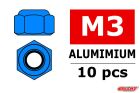 Team Corally Aluminium Sechskantmutter Selbstsichernd M3 Blau 10 St / C-3106-30-4