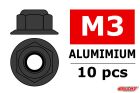 Team Corally Aluminium Sechskantmutter Selbstsichernd M3 mit Bund Gun Metal 10 St / C-3107-30-3
