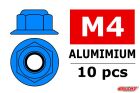 Team Corally Aluminium Sechskantmutter Selbstsichernd M4 mit Bund Blau 10 St / C-3107-40-4