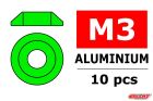 Team Corally Aluminium Unterlegscheibe for M3 Linsenkopfschrauben AD=10mm Grün 10 St / C-3211-30-1