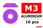 Team Corally Aluminium Unterlegscheibe for M3 Linsenkopfschrauben AD=10mm Violet 10 St / C-3211-30-2
