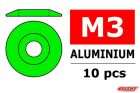 Team Corally Aluminium Unterlegscheibe for M3 Linsenkopfschrauben AD=15mm Grün 10 St / C-3212-30-1