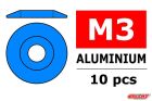 Team Corally Aluminium Unterlegscheibe for M3 Linsenkopfschrauben AD=15mm Blau 10 St / C-3212-30-4